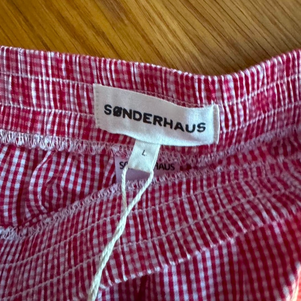 SONDERHAUS Red & White Gingham Boxer Short NWT